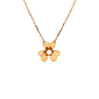 Van Cleef & Arpels Frivole Pendant Necklace 18K Yellow Gold and Diamond Mini
