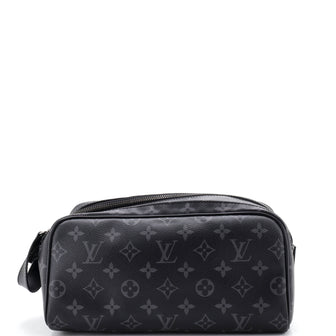 Louis Vuitton Dopp Kit Toiletry Pouch Monogram Eclipse Canvas