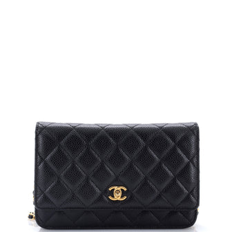 Chanel Turnlock CC Wallet on Chain Quilted Caviar