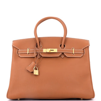 Hermes Birkin Handbag Brown Togo with Gold Hardware 35