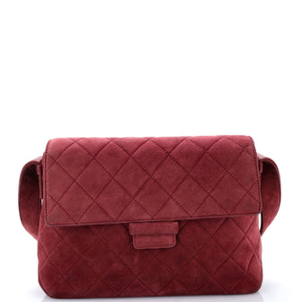 Chanel Vintage Flap Shoulder Bag Quilted Suede Medium