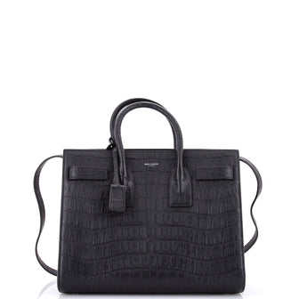 Saint Laurent Sac de Jour NM Bag Crocodile Embossed Leather Small