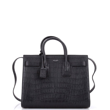 Saint Laurent Sac de Jour NM Bag Crocodile Embossed Leather Small