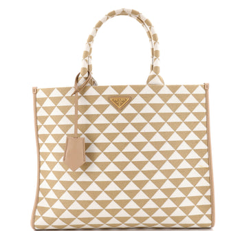 Prada Symbole Shopper Tote Jacquard Large