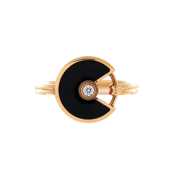 Cartier Amulette De Cartier Ring 18K Rose Gold with Diamond and Onyx