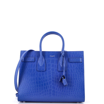 Saint Laurent Sac de Jour NM Bag Crocodile Embossed Leather Small