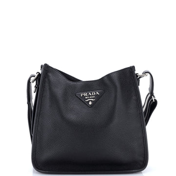 Prada Logo Strap Hobo Leather Medium
