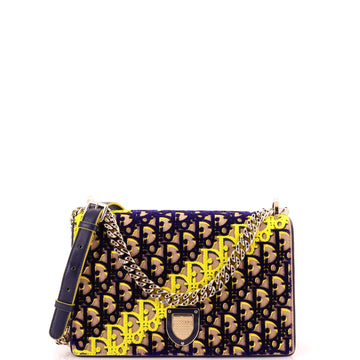 Christian Dior Diorama Flap Bag Oblique Velvet and Canvas Medium
