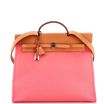 Hermes Herbag Zip Leather and Toile 39