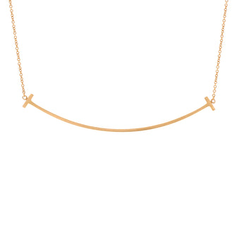 Tiffany & Co. T Smile Pendant Necklace 18K Rose Gold Large