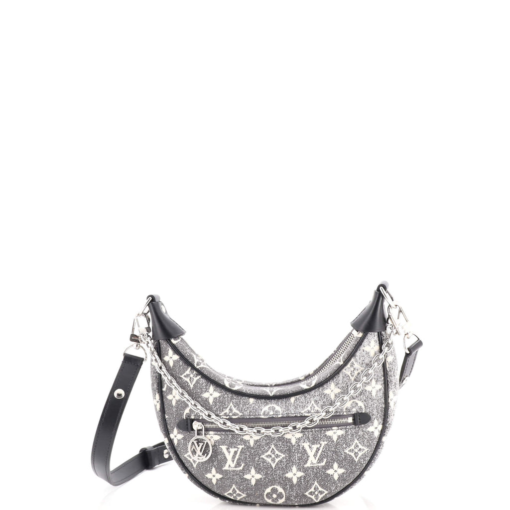 Louis Vuitton Loop Handbag Monogram Jacquard Denim Black 4412051