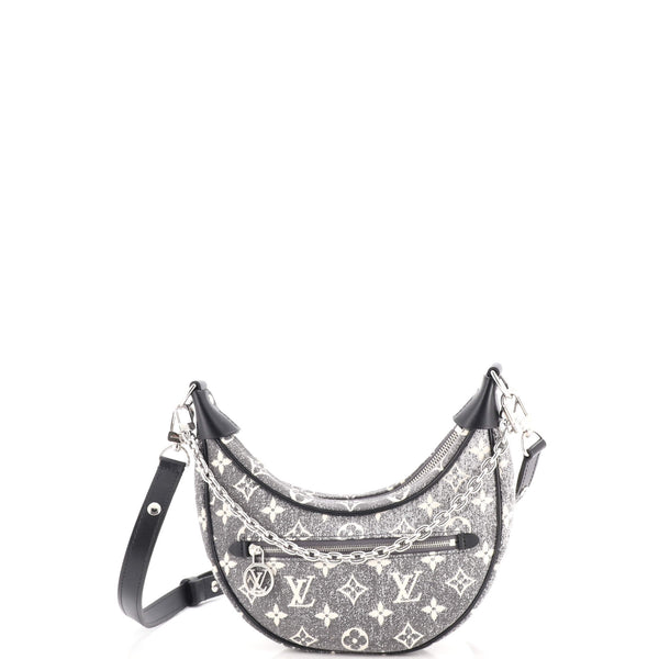 Louis Vuitton Loop Handbag Monogram Jacquard Denim Black 4412051