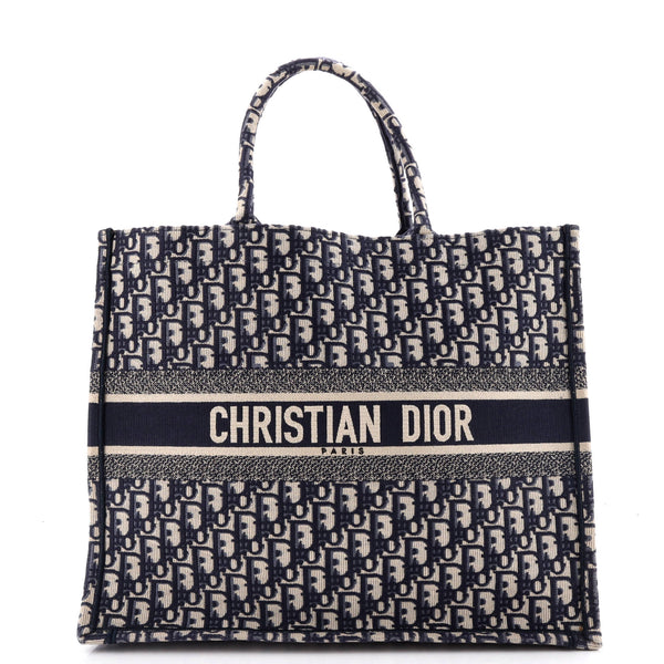 Christian Dior オブリーク トートバッグ Christian Dior Book Tote Oblique Canvas Large Blue 4424151