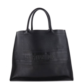 Christian Dior Book Tote Embossed Leather Large