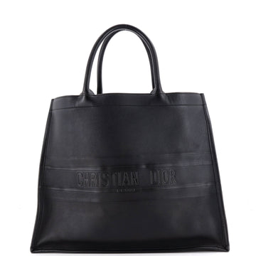Christian Dior Book Tote Embossed Leather Large