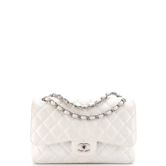 Chanel Classic Double Flap Bag Quilted Caviar Jumbo