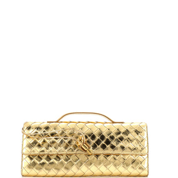 Bottega Veneta Andiamo Top Handle Clutch Intrecciato Nappa Long