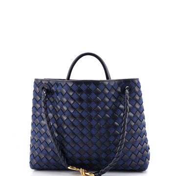 Bottega Veneta Andiamo Top Handle Bag Intrecciato Nappa and Denim Medium