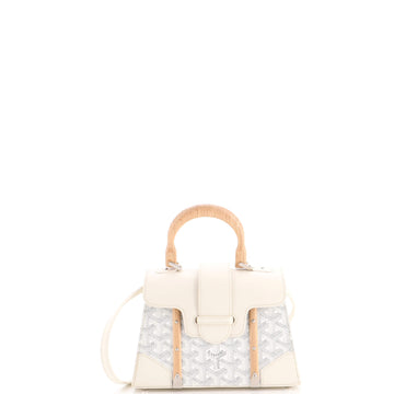 Goyard Structured Saigon Top Handle Bag Coated Canvas with Leather Mini