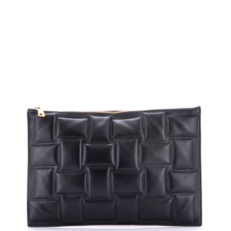 Bottega Veneta Cassette Zip Clutch Embossed Padded Leather