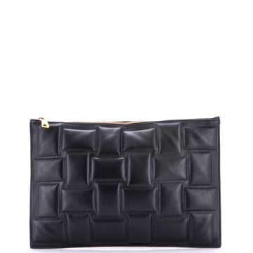 Bottega Veneta Cassette Zip Clutch Embossed Padded Leather