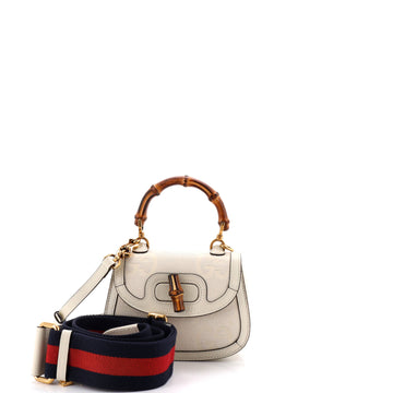 Gucci Bamboo 1947 Top Handle Bag Jumbo GG Canvas Mini