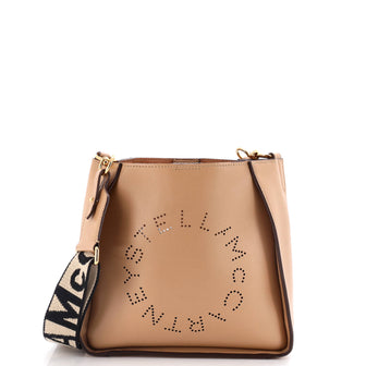 Stella McCartney Logo Crossbody Bag Perforated Faux Leather Medium