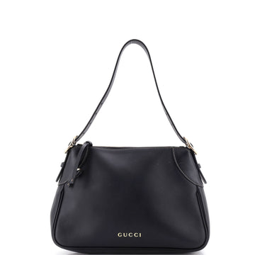 Gucci Emblem Shoulder Bag Leather Medium