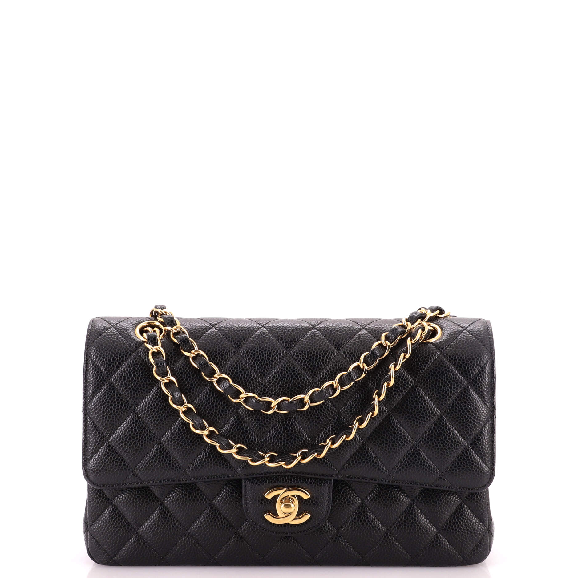 Chanel Classic Double Flap Bag Quilted Caviar Medium Black 4425861