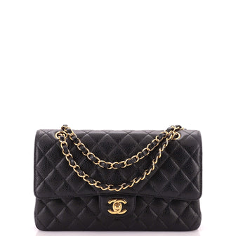 Chanel Classic Double Flap Bag Quilted Caviar Medium