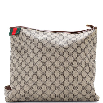 Gucci Web Loop Flat Messenger GG Coated Canvas Large
