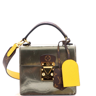 Louis Vuitton Spring Street NM Handbag Monogram Vernis with Monogram Canvas and Epi Leather