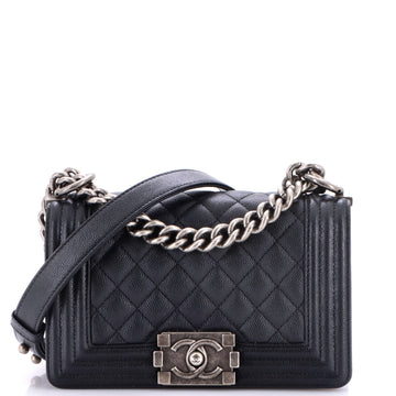Chanel Boy Flap Bag Quilted Caviar Small