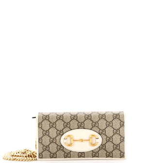 Gucci Horsebit 1955 Chain Wallet GG Coated Canvas