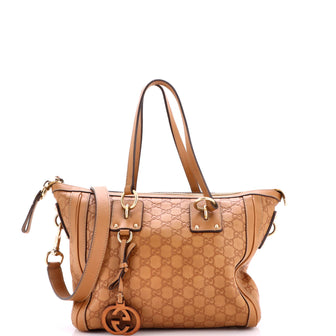 Gucci GG Charm Convertible Tote Guccissima Leather Medium