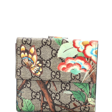 Gucci French Flap Wallet Blooms Print GG Coated Canvas