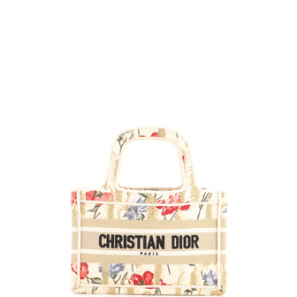 Christian Dior Book Tote Embroidered Canvas Mini