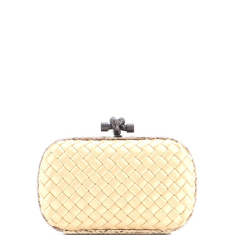 Bottega Veneta Box Knot Clutch Intrecciato Satin Small