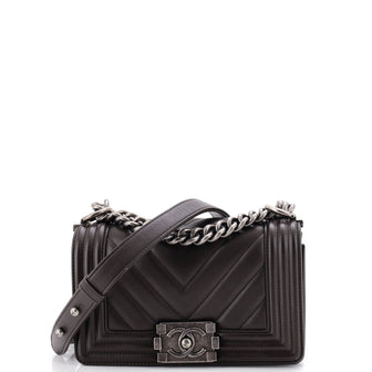 Chanel Boy Flap Bag Chevron Calfskin Small