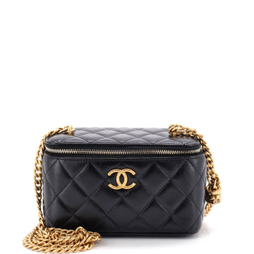 Chanel All Slide Long Vanity Case with Chain Quilted Lambskin Small