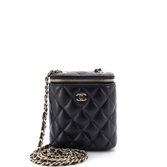 Chanel Vertical Classic Vanity Case with Chain Quilted Lambskin Small