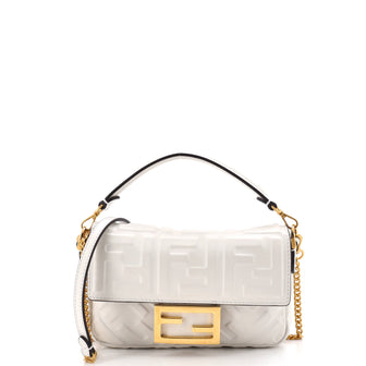 Fendi Baguette NM Bag Zucca Embossed Leather Mini