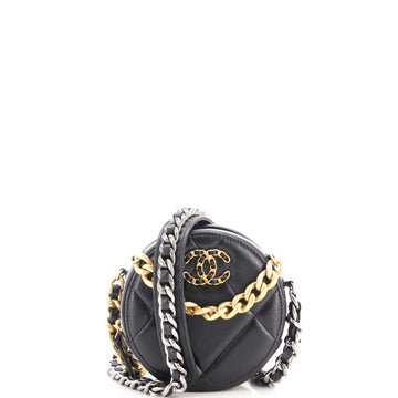 Chanel 19 Round Clutch with Chain Quilted Leather
