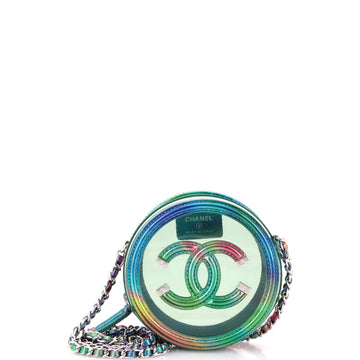 Chanel Filigree Round Clutch with Chain PVC with Lambskin Mini