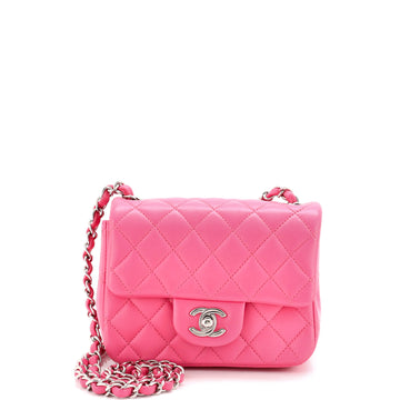 Chanel Square Classic Single Flap Bag Quilted Lambskin Mini