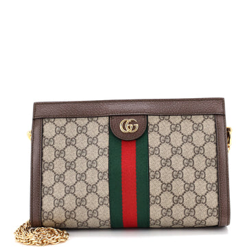 Gucci Ophidia Chain Shoulder Bag GG Coated Canvas Small