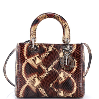 Christian Dior Lady Dior Bag Python Medium