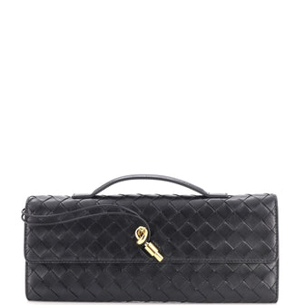 Bottega Veneta Andiamo Top Handle Clutch Intrecciato Nappa Long