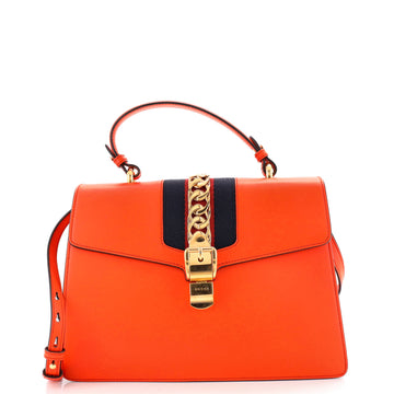 Gucci Sylvie Top Handle Bag Leather Medium
