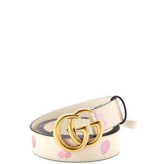 Gucci GG Marmont Belt Printed Leather Thin